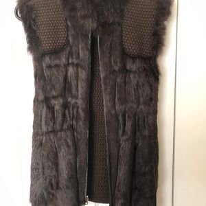 Reversible Apres-Ski Rabbit Fur and Silk Vest.